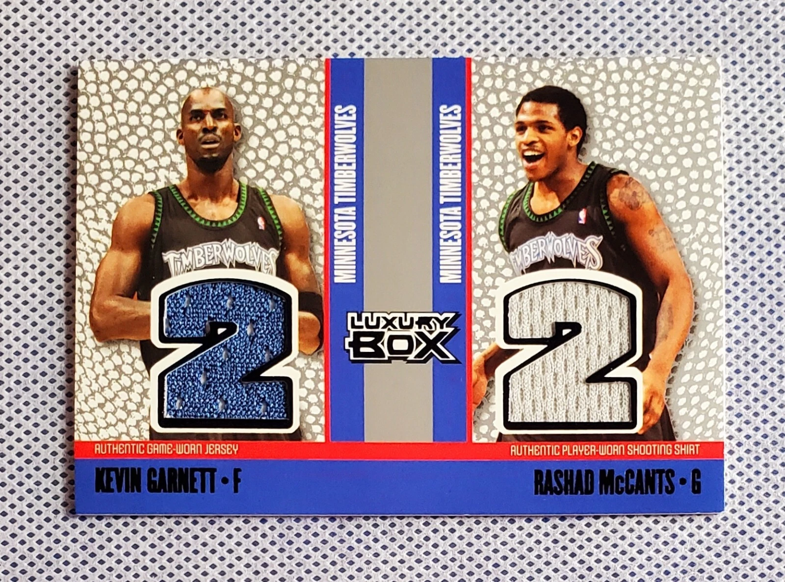 9/25 Kevin Garnett & Rashad McCants 2006 Topps Luxury Box Dual Jersey