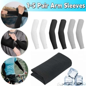 1-5 Pair Cooling Arm Sleeves Cover UV Sun Protection Outdoor Cycling Bike Sports - Picture 1 of 12