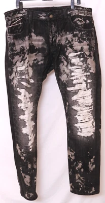 Pantalones de mezclilla negros desgastados con ribete japonés Cult of Individuality para hombre 42x34 Foto 1 de 4