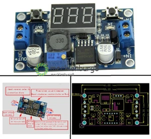 LM2596 Buck Step-down Power Converter Module 4.2-40V to 1.25-37V LED Voltmeter F - Bild 1 von 7