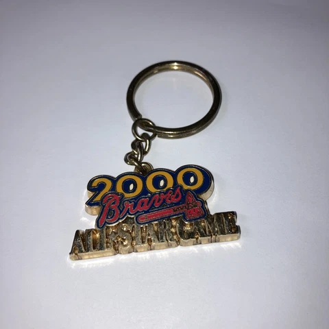 ALL-STAR GAME 2000 Atlanta Braves MLB Baseball Gold Metal Key Ring Key Chain Cover
