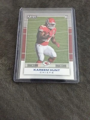 2017 Playoff Kareem Hunt Rookie Goal Line Insert Card. - Image 1 of 2