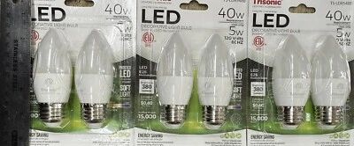 Trisonic E26 LED LIGHT BULBS 5W  =40W Frosted Soft Light 3packs - Image 1 of 2