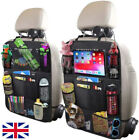 2Pcs Car Back Seat Organiser Ipad Tablet Holder Storage Kick Mats Kid Toy Bag UK