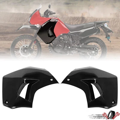 Par de cubiertas de radiador izquierda y derecha pintadas de negro para Kawasaki KLR650 2008-2018 Foto 1 de 4