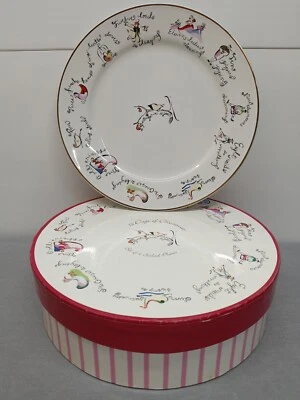 Vintage Rosanna 12 Days Of Christmas Set Of 4 Dessert/Salad Plates 8" Gold Rim - Image 1 of 4