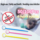 50/100 Pack Oral Disposable Exam Mouth Mirrors Plastic Dental Glass Mirror Tools