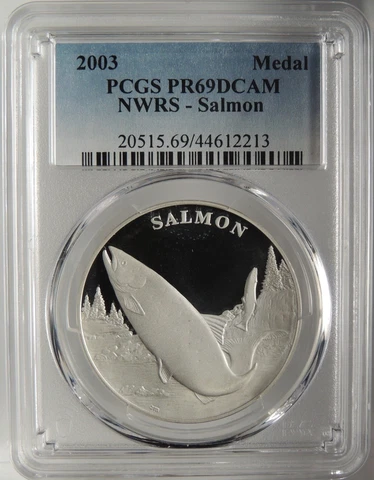 2003 SALMON NATIONAL WILDLIFE REFUGE NWRS SILVER MEDAL PCGS PR69 DCAM #44612213 Cover
