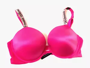 Victoria's Secret Very Sexy Shine Strap Logo Push-up Bra, Pink NWT - Picture 1 of 4