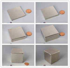 Multiple Thickness 2" Width 51mm Strong Rare Earth Neodymium Block Square Magnet - Picture 1 of 6