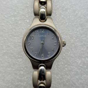 Lorus Women Watch 22mm Round Blue Dial Silver Tone LR0402 New Battery 6.8" - Picture 1 of 14
