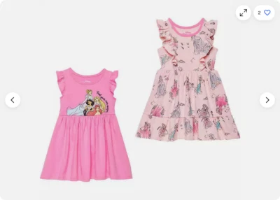 Disney GIRLS  2PK Dress, Princesses (PINK 4T)NWT - Image 1 of 4