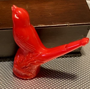 Vintage Red Bird Whistle Novelty Toy Plastic - Picture 1 of 2