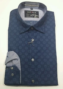 Langarm Hemd - MARVELIS - Gr. M 39/40 - Blau Druck -  Brusttasche Art.6012/54/18 - Bild 1 von 7