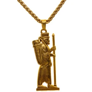 Collar Rey Soldado Persa Oro y Plata Arte Persia - Imagen 1 de 12