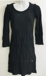 Chanel Kleid Vintage Schwarz Langarm Puckered Strick Rundhals Gr. 38 - Bild 1 von 10