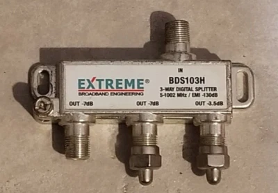 EXTREME 3 WAY BDS103H DIGITAL COAX CABLE SPLITTER CATV - Image 1 of 2