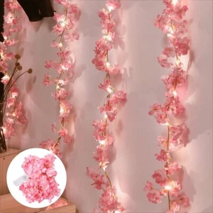 Luz de cuerda de flor de cerezo 20 LED guirnalda flores artificiales guirnaldas vides luces - Imagen 1 de 8