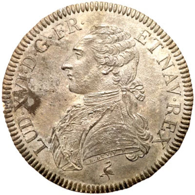 1774 A France Pattern Ecu Obverse & Reverse Trail Strikes, Tin, PCGS MS 62 & 61 - Image 1 of 4