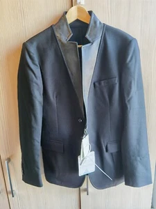 Pierre Balmain Wool Blazer with leather collar, 64511007, Size IT46/ UK36/ S, - Picture 1 of 10