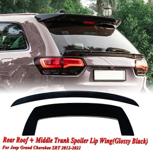2x Gloss Black Rear Spoiler Lip Wing Fit For Jeep Grand Cherokee SRT 12-21 13 - Picture 1 of 16