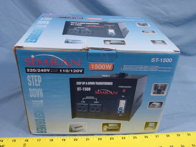 *Simran ST-1500 1500-watt Step Up and Step Down Voltage Transformer 120/240/120 - Image 1 of 4