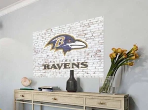 Baltimore Ravens on Brick Wall NFL Football Home Decor Art Print Poster/Canvas - Picture 1 of 4