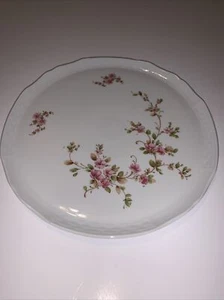 Bareuther Pink Flowers Blossoms cake dessert plate chop 11.75" - Picture 1 of 5