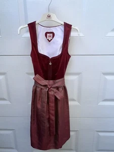 1-MAL GETRAGEN Samt Dirndl rot „Diandra“ Spieth&Wensky, A-Linie, 60cm, Gr. 34 - Bild 1 von 5