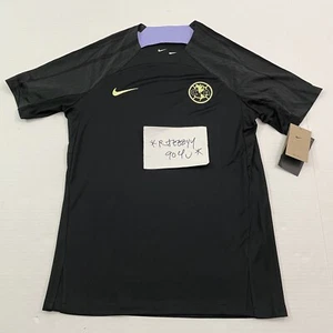 $55 Mens Size M Nike Club America Strike Slim Fit Soccer Jersey FD9248-010 Black - Picture 1 of 14
