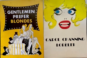 Carol Channing Gentlemen Prefer Blondes 1951 programma + 1975 Lorelei Hirschfeld - Foto 1 di 19