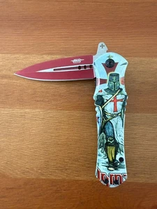 3,3" / 8,5 CM - KLINGENLÄNGE KLAPPMESSER TEMPLAR RITTER ZIEHGRIFF - Bild 1 von 10