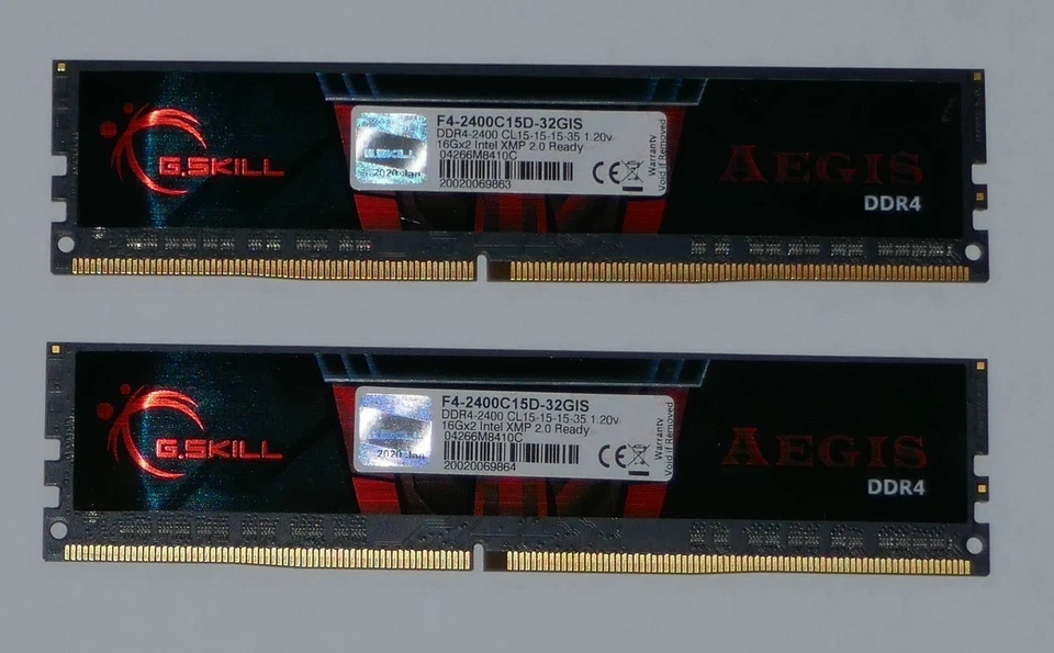 G.Skill Aegis UDIMM 32GB Kit, DDR4-2400, CL15-15-15-35, 100% o.k. - Bild 1 von 2