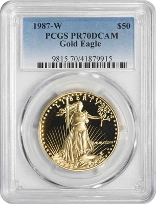 1987-W $50 American Gold Eagle PR70DCAM PCGS - Image 1 of 2