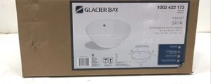 Glacier Bay Zale 16 in. Round Vitreous China Vessel Sink in White - Picture 1 of 2
