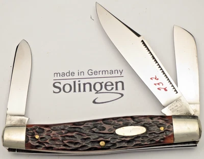 Vintage SABRE AMERICAN KNIFE CO GERMANY Jumbo Premium Stock Knife - Bone Handles - Image 1 of 4