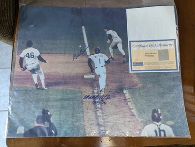 Муки Уилсон и Билл Бакнер - фотография с автографом 20x16 STEINER  - Изображение 1 из 4