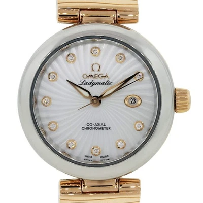 Omega De Ville Ladymatic Diamond Dial 18k Rose Gold and Stainless Steel Watch - Image 1 of 4
