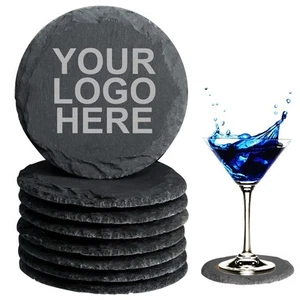 Sottobicchieri Personalizzati Ardesia Regalo Personalizzati - Set di 4 - Foto 1 di 8