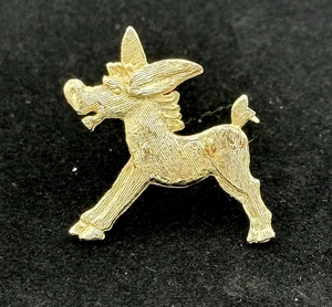 Vintage Glamour Donkey Brooch Signed Gold Tone Pin Jewelry - Picture 1 of 6