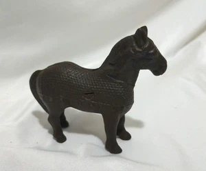 RAR Old Arcade USA Cast Iron Work Horse w Flynet Still Coin Bank Original - Bild 1 von 13
