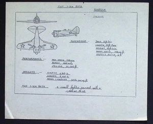 Original WWII Polikarpov I-16 “Rata” Recognition Drawing – Soviet Fighter - Picture 1 of 4