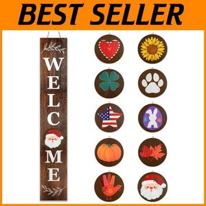 Welcome Sign for Porch - 10 Interchangeable Icons - Picture 1 of 9