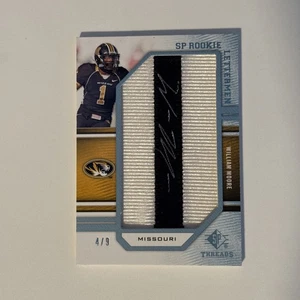 UD 2009 SP Threads William Moore RPA Rookie Patch Auto Letterman "I” /9 Missouri - Picture 1 of 2