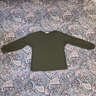 Blusa para mujer rosa + oliva con clip de punto manga larga globo verde oliva talla M Foto 1 de 4