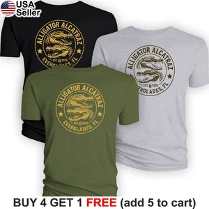 Alligator Alcatraz T-Shirt Everglades US USA Gator Ice Prison Political BAA03 - Picture 1 of 20