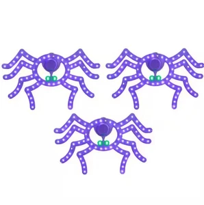 Halloween Classics  - 10" Twinkling LED Spiders 3-Pack - Brand New- Home Accents - Picture 1 of 5
