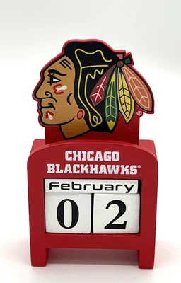 Chicago Blackhawks  Perpetual Calendar NHL Hockey Evergreen - Image 1 of 3