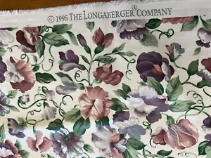 NEW LONGABERGER™ Baskets SWEET PEA fabric 67" Long x 54" Wide Purple + pink🇺🇸 - Picture 1 of 1