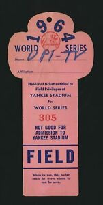 1964 Baseball New York Yankees World Series Ticket Press Pass Mickey Mantle HR